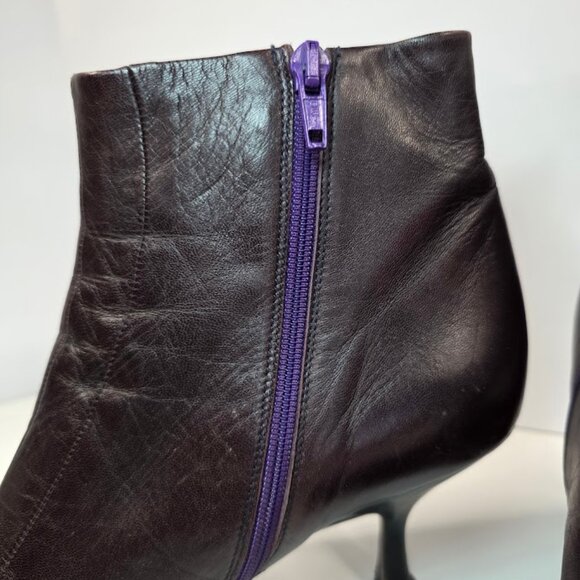 Jil Sander Burgundy Leather Ankle Boots size 41 US-9.5 - Picture 5 of 12